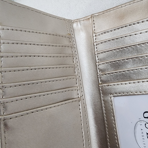 GUESS Shawna Slim Clutch Wallet, Cognac slip pockets, 12 card slots and ID windo - Picture 7 of 8
